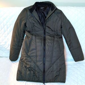 Fox Racing Womans Long Green Quilted Winter Coat,Size S.